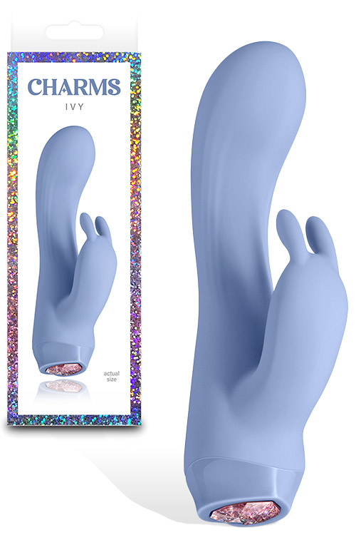 nsnovelties Ivy 5.3&quot; Compact Rabbit Vibrator with LED Heart Base