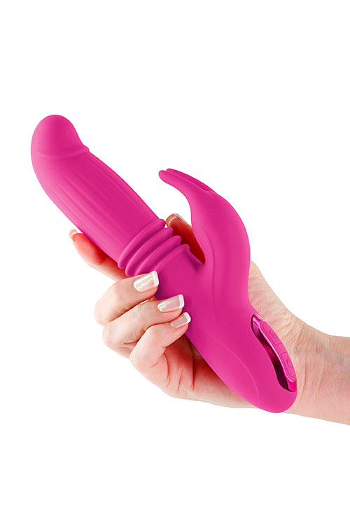 nsnovelties Passion 8.7&quot; Thrusting Rabbit Vibrator with Clitoral Stimulator