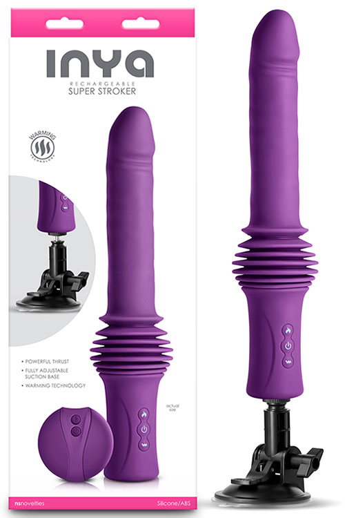 nsnovelties Super Stroker Remote Controlled 14.5&quot; Thrusting Heated Vibrator with Suction Cup Base