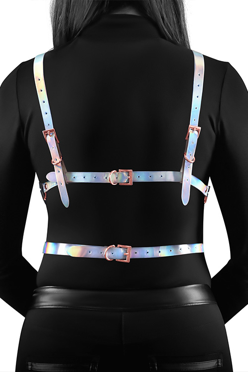 NS Novelties Cosmo Risque Harness - Holographic Rainbow Star Harness