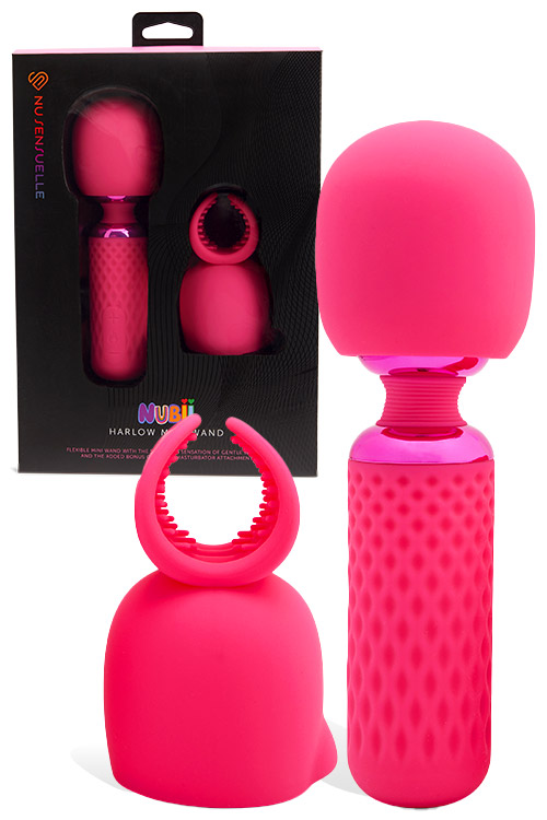 NU Sensuelle Harlow Nubii 7.3&quot; Heated Wand Massager with Stroker Attachment