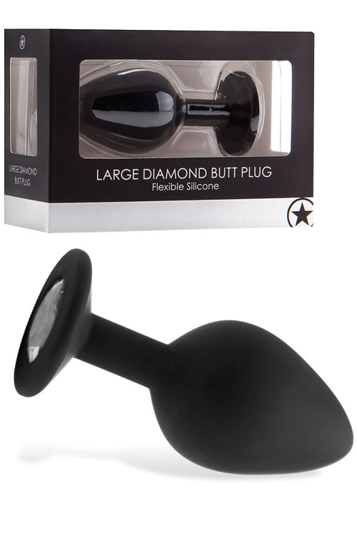 3” Jewelled Silicone Butt Plug with Flexible Neck