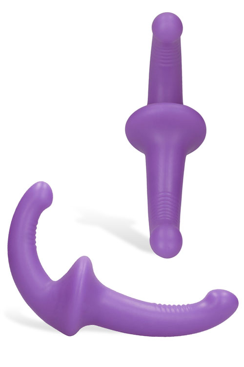 OUCH! Ribbed Silicone 8" Strapless Strap On Dildo