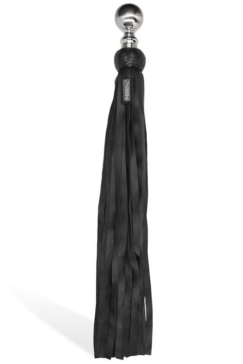 26" Leather Flogger With Metal Ball Handle