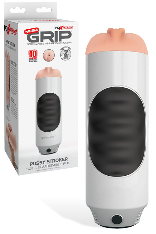 Squeezable & Vibrating 9.25" Masturbator With Removable Sleeve