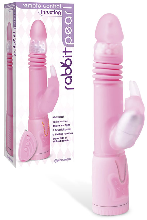 Pipedream 10.25&quot; Thrusting Rabbit Vibrator With Rotating Pearls