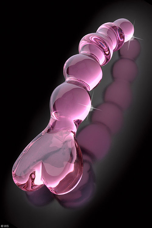 Pipedream 6&quot; Noduled Glass Dildo with Heart Handle