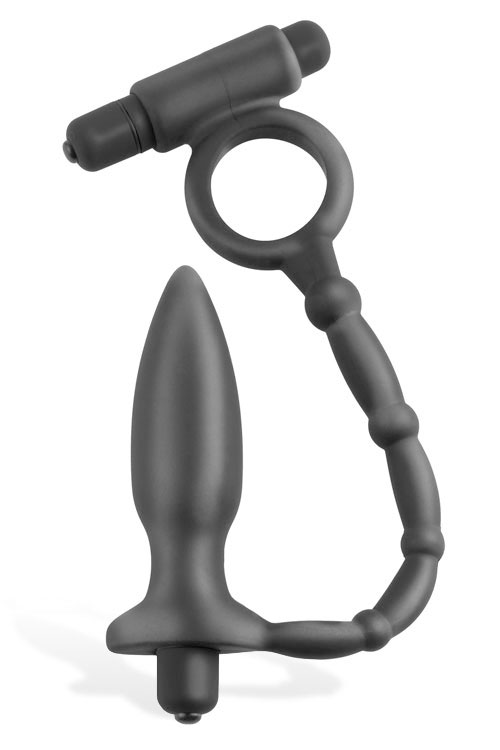 Vibrating 4" Butt Plug With Cock Ring