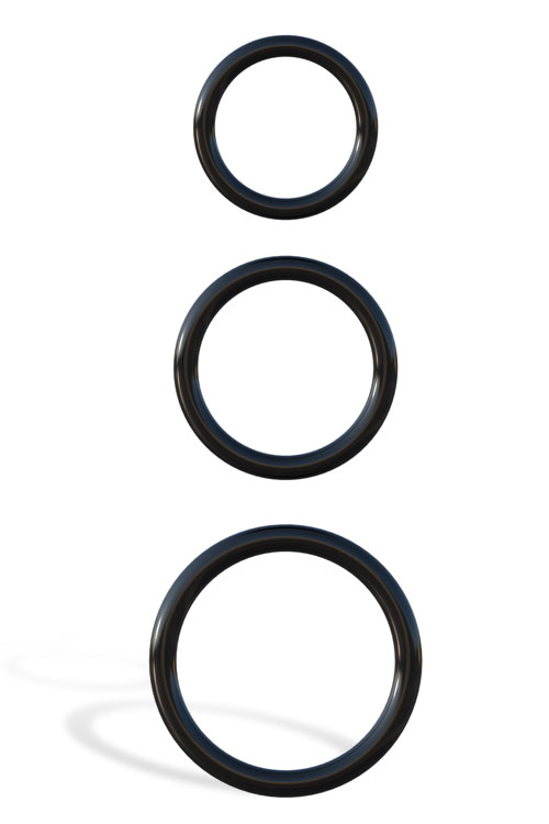 Pipedream Silicone Stamina Cock Rings (Set of 3)