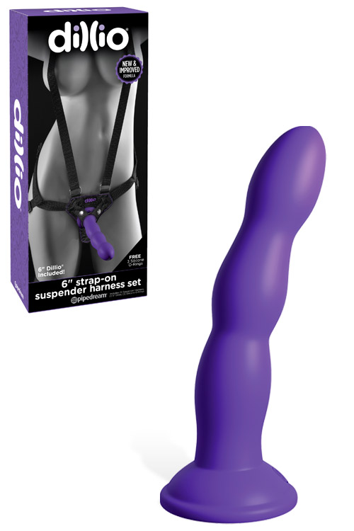 Strap-On Suspender Harness Set with 6” Dildo