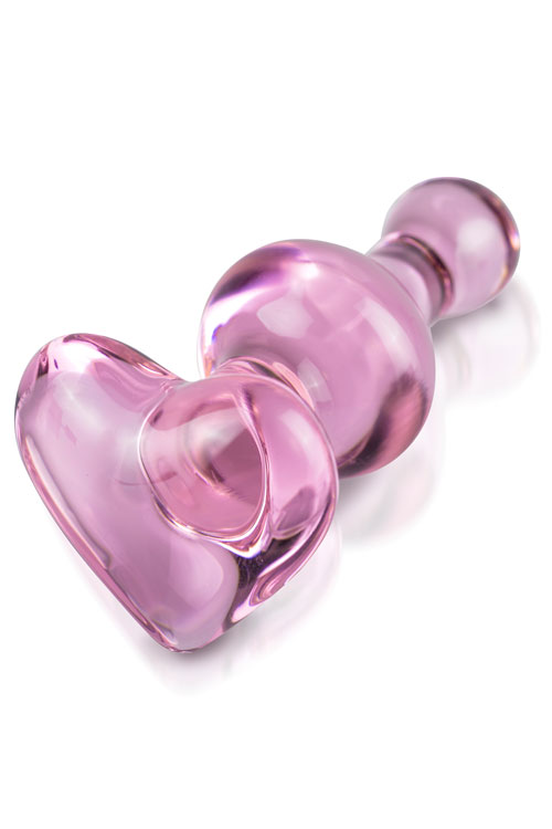 Pipedream Icicles 3.9" Glass Butt Plug with Heart Base