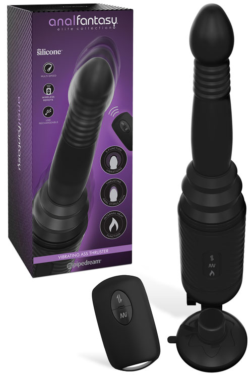 12" Warming & Vibrating Silicone Anal Thruster with Remote