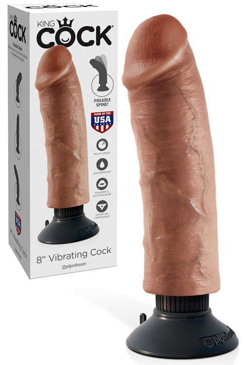 Vibrating Bendable 8" Dong with Removable Suction Cup