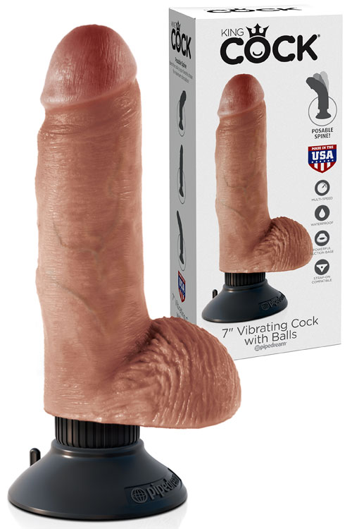 Vibrating Bendable 7" Dildo with Removable Suction Cup