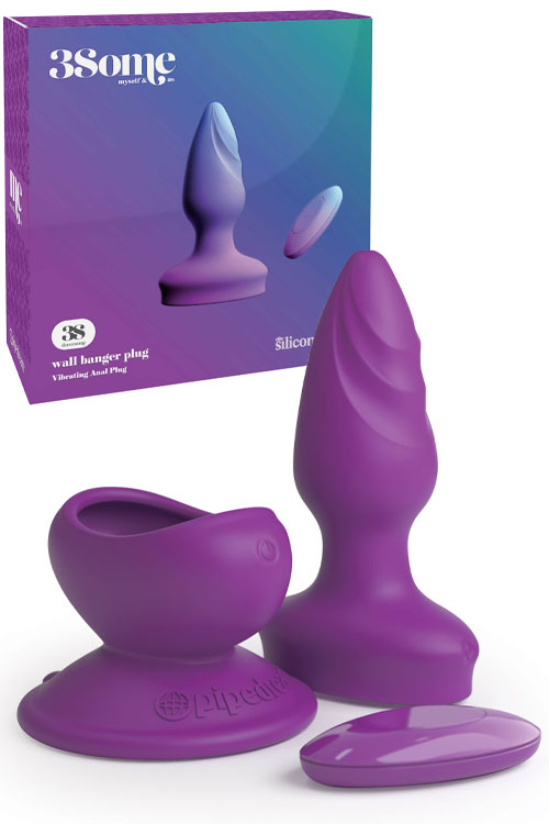 Wall Banger Butt Plug With Remote & Removable Suction Cup