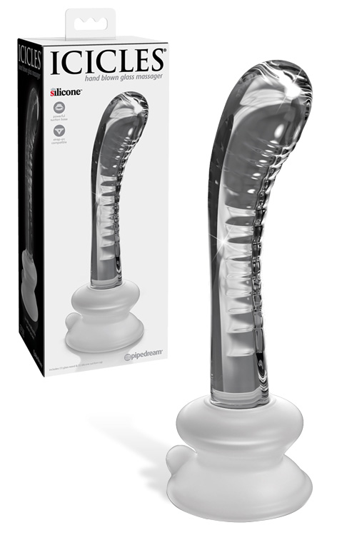 7.1" Hand Blown Glass Dildo with Suction Base