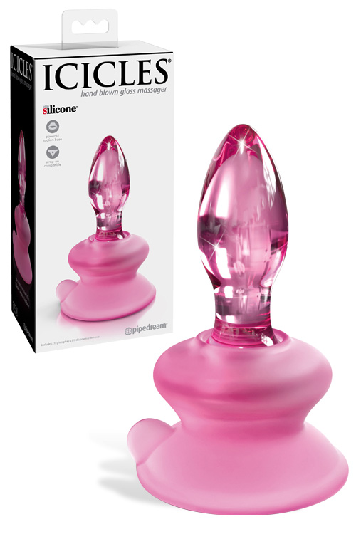 3.2" Glass Butt Plug with Suction Base