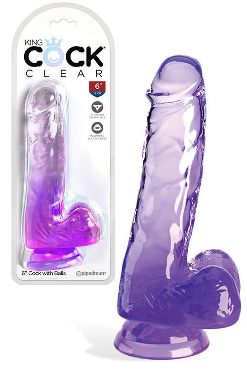 Pipedream King Cock 6&quot; Realistic Dildo with Balls & Suction Cup Base