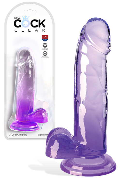 King Cock Realistic 7" Dildo with Balls & Suction Cup Base