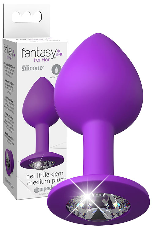 Pipedream Little Gem 3.2&quot; Silicone Butt Plug with Gemstone Base | Medium