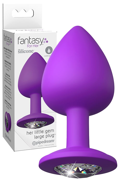 Pipedream Little Gem 3.8&quot; Silicone Butt Plug with Gemstone Base | Large