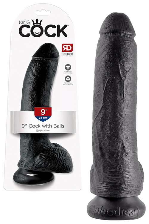 Pipedream King Cock 9&quot; Realistic Dildo with Balls & Suction Cup Base