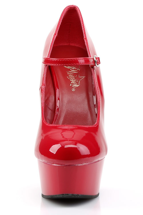 Pleaser Delight 6&quot; Red Mary Jane Platform Pump