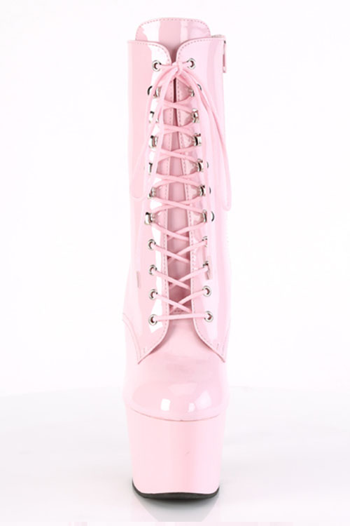 Pleaser Adore 7 Pink Patent Platform Ankle Boot