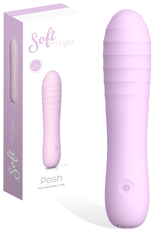 Playful Posh 6.3&quot; Super Soft Silicone Ribbed Classic Vibrator