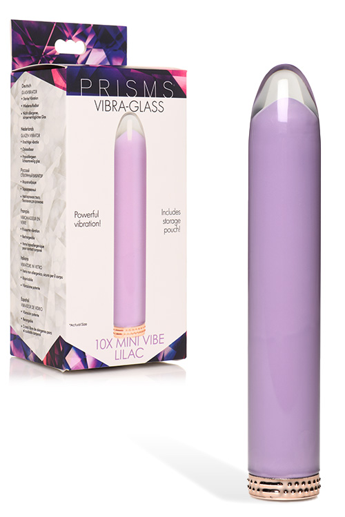 Prisms Erotic Glass 4.6&quot; 10X Tapered Glass Bullet Vibrator