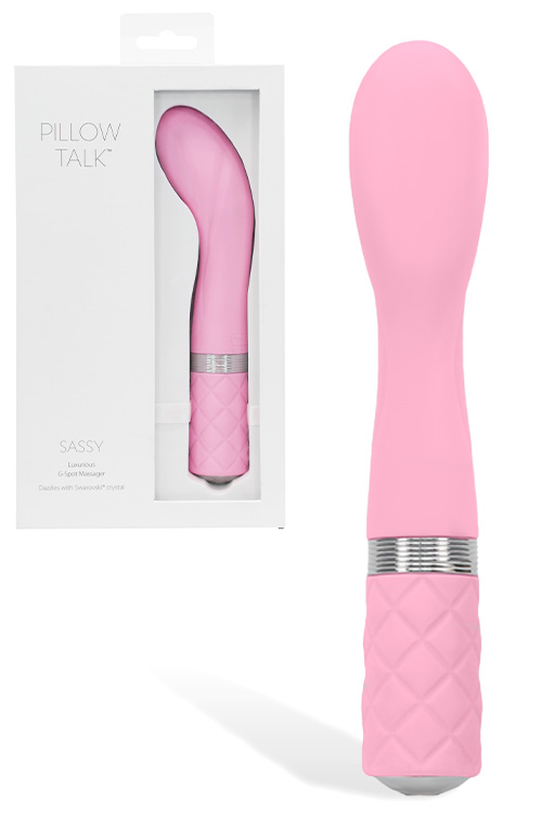 Pillow Talk Sassy 7.8&quot; Swarovski Crystal G Spot Vibrator