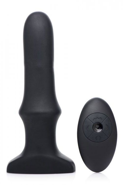 Inflatable Vibrating 6.75" Butt Plug With Remote