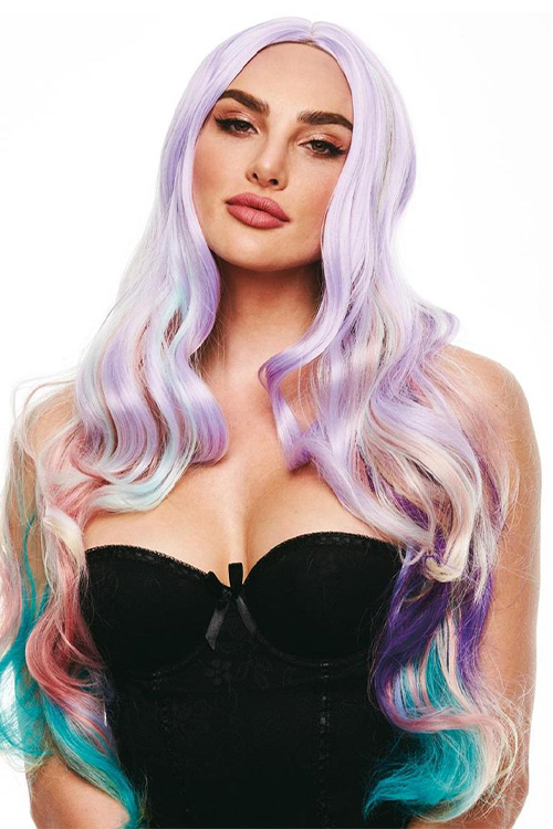 Pleasure Wigs Ella Pastel Rainbow Mermaid Wig