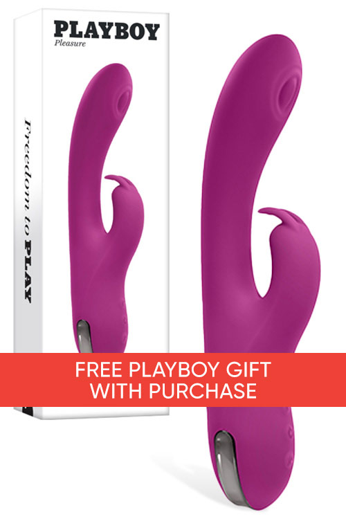 Playboy Thumper 8.6&quot; Tapping Rabbit Vibrator with Clitoral Stimulator