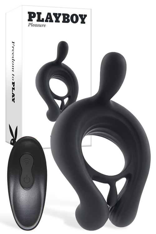 Playboy Triple Play Remote Controlled 4.4&quot; Couples Ring
