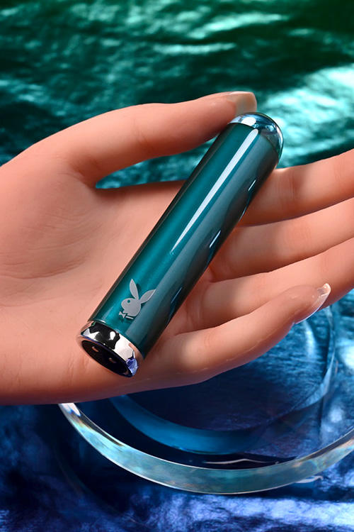 Playboy Emerald 3.6&quot; Glass Bullet Vibrator