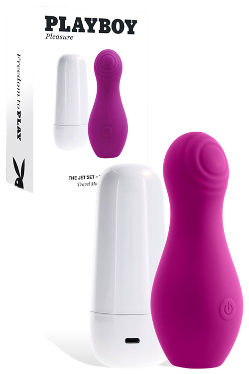 Playboy The Jet Set 4&quot; Tapping Clitoral Stimulator with Self Charging Travel Case