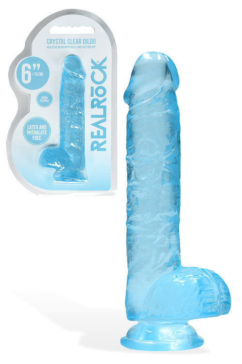 RealRock Crystal Clear 6.7&quot; Suction Cup Realistic Dildo