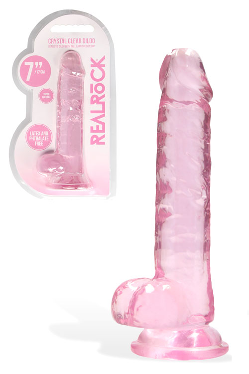 RealRock Crystal Clear 7.4&quot; Suction Cup Realistic Dildo