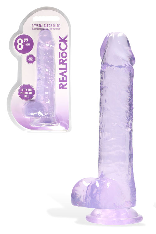 RealRock Crystal Clear 8.3" Suction Cup Realistic Dildo