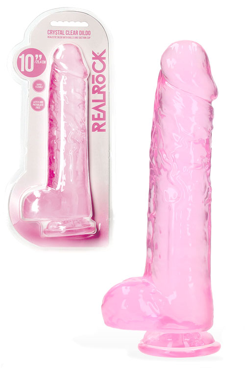 RealRock 11" Crystal Clear Suction Cup Realistic Dildo