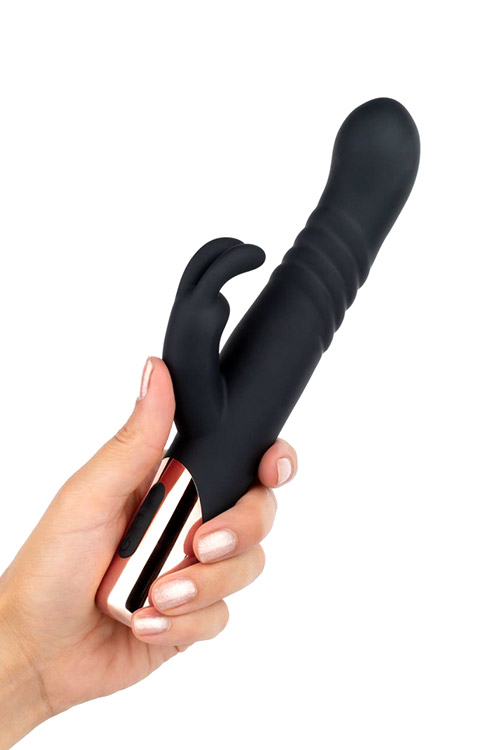 Rosy Gold Nouveau 9.4&quot; Thrusting Rabbit Vibrator