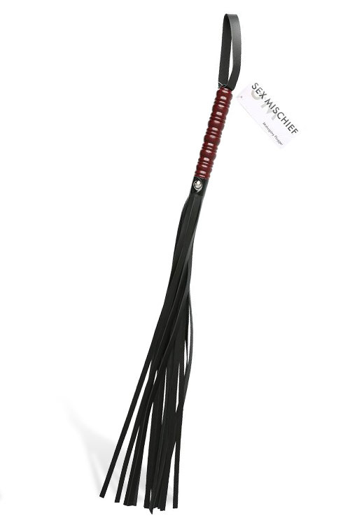 Vegan Leather 30" Flogger with Wooden Handle