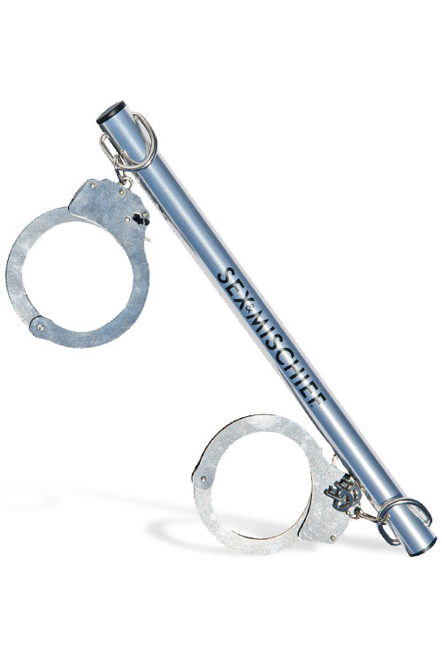 14" Metal Spreader Bar with Attached Wrist & Ankle Cuffs