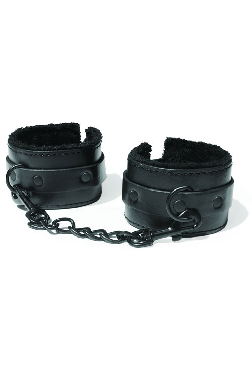 Sex &amp; Mischief Vegan Leather & Fur Handcuffs