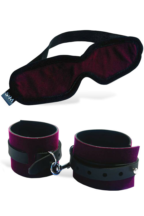 Velvety Blindfold & Adjustable Cuff Set (3 Pce)
