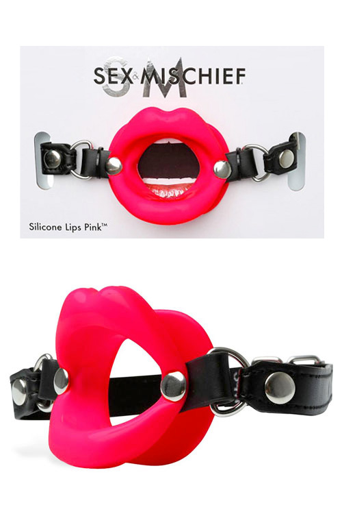Vegan Leather & Silicone Lips Open-Mouth Gag
