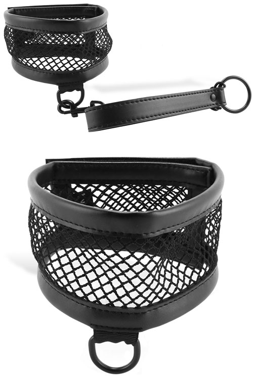 Fishnet Collar & Chain Leash