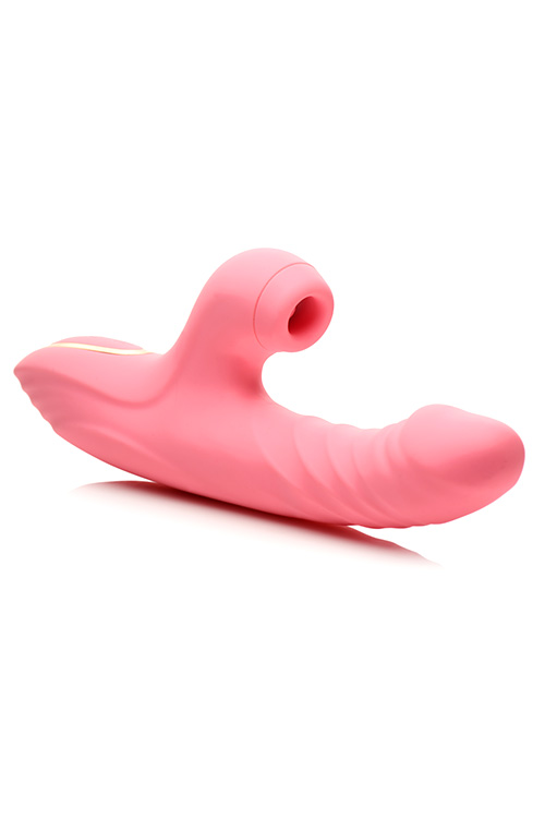 Shegasm Candy Thrust 9.4&quot; Thrusting & Sucking Silicone Rabbit Vibrator