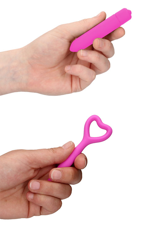 Shots Toys 5 Piece Silicone Vaginal Dilator Set plus Bullet Vibrator